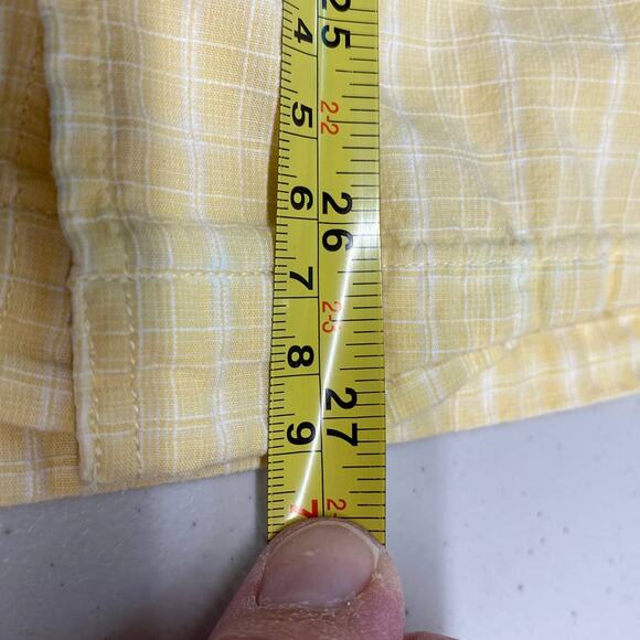 AEO Yellow Corded Check Short Sleeve Casual Button Down Shirt M - Picture 7 of 7